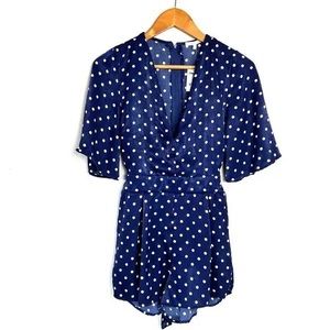 Blue and White Polka Dot Romper
